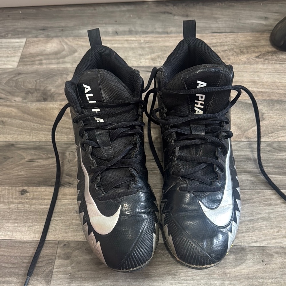 Alpha Black and White Football Cleats